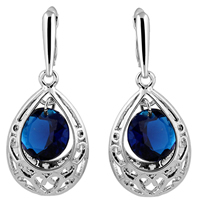 Gets® Jewelry Earring Brass Teardrop platinum plated with cubic zirconia nickel lead & cadmium free 36mm Sold By Pair