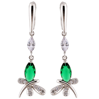 Gets® Jewelry Earring Brass Dragonfly platinum plated with cubic zirconia nickel lead & cadmium free 44mm Sold By Pair