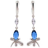 Gets® Jewelry Earring Brass Dragonfly platinum plated with cubic zirconia nickel lead & cadmium free 44mm Sold By Pair