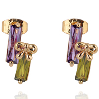 Gets® Jewelry Earring, Brass, 18K gold plated, with cubic zirconia, nickel, lead & cadmium free, 16mm, Sold By Pair