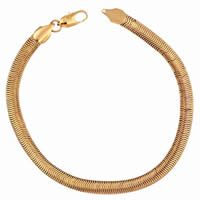 Gets® smykker armbånd, Messing, 18K forgyldt, sildeben kæde, nikkel, bly & cadmium fri, 5mm, Solgt Per Ca. 7.5 inch Strand