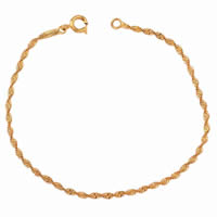 Gets® Jewelry Bracelet, Brass, 18K gold plated, Singapore chain, nickel, lead & cadmium free, 2mm, Sold Per Approx 7 Inch Strand