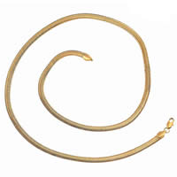 Collar de la joyería Gets®, metal, chapado en oro de 18 K, cadena de la raspa de arenque, libre de níquel, plomo & cadmio, 6mm, Vendido para aproximado 23.5 Inch Sarta