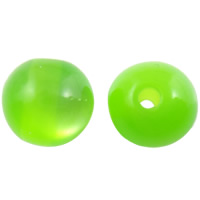 Imitation Cats Eye Resin Beads, Round, apple green, 10mm, Hole:Approx 2mm, 1000PCs/Bag, Sold By Bag