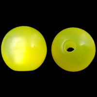Imitation Cats Eye Resin Beads Round yellow 10mm Approx 2mm Sold By Bag
