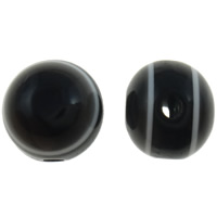 Resina de perlas de mal de ojo, Esférico, veta, Negro, 8mm, agujero:aproximado 2mm, 1000PCs/Bolsa, Vendido por Bolsa