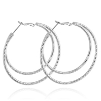 Gets® Jewelry Earring Brass Donut platinum plated nickel lead & cadmium free 10mm 50mm Sold By Pair