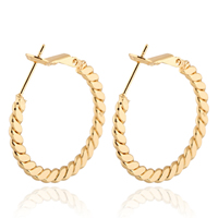 Gets® Jewelry Earring, Brass, Donut, 18K gold plated, nickel, lead & cadmium free, 3mm, 27mm, Sold By Pair