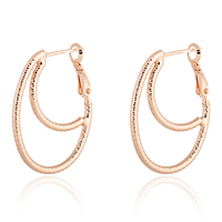 Gets® Jewelry Earring, Brass, Oval, real rose gold plated, nickel, lead & cadmium free, 2mm, 24mm, Sold By Pair