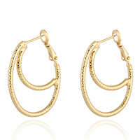 Gets® Jewelry Earring, Brass, Oval, 18K gold plated, nickel, lead & cadmium free, 2mm, 24mm, Sold By Pair