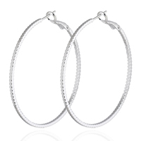Gets® Jewelry Earring Brass Donut platinum plated nickel lead & cadmium free 1.5mm 50mm Sold By Pair