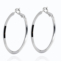 Gets® Jewelry Earring, Brass, Donut, platinum plated, nickel, lead & cadmium free, 2.5mm, 40mm, Sold By Pair