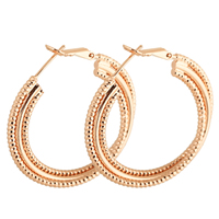 Gets® Jewelry Earring, Brass, Donut, real rose gold plated, nickel, lead & cadmium free, 5.5mm, 38x40mm, Sold By Pair