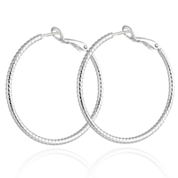 Gets® Jewelry Earring Brass Donut platinum plated nickel lead & cadmium free 2mm 40mm Sold By Pair