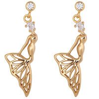 Gets® Jewelry Earring Brass Mermaid 18K gold plated with cubic zirconia nickel lead & cadmium free 36mm Sold By Pair