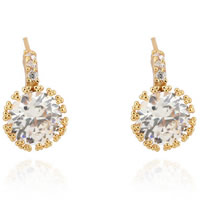 Gets® Jewelry Earring, Brass, 18K gold plated, with cubic zirconia, nickel, lead & cadmium free, 11x17mm, Sold By Pair