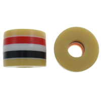 Striped Resin Beads, Column, 10x8.5mm, Hole:Approx 4mm, 1000PCs/Bag, Sold By Bag
