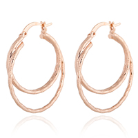Gets® Jewelry Earring, Brass, Oval, real rose gold plated, nickel, lead & cadmium free, 1.5mm, 30mm, Sold By Pair
