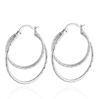 Gets® Jewelry Earring, Brass, Oval, platinum plated, nickel, lead & cadmium free, 1.5mm, 30mm, Sold By Pair