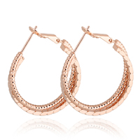Gets® Jewelry Earring, Brass, Donut, real rose gold plated, nickel, lead & cadmium free, 3mm, 28mm, Sold By Pair
