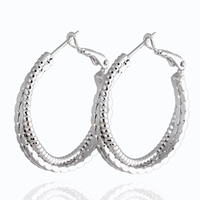 Gets® Jewelry Earring Brass Donut platinum plated nickel lead & cadmium free 3mm 30mm Sold By Pair