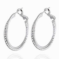 Gets® Jewelry Earring, Brass, Donut, platinum plated, nickel, lead & cadmium free, 3mm, 30mm, Sold By Pair