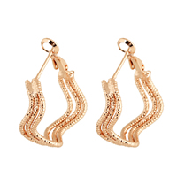Gets® Jewelry Earring, Brass, real rose gold plated, nickel, lead & cadmium free, 5.5mm, 30x24mm, Sold By Pair