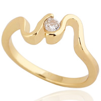 Gets® Finger Ring Brass 18K gold plated with cubic zirconia nickel lead & cadmium free 5mm US Ring Sold By PC