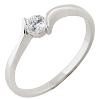 Bliver® Finger Ring, Messing, platineret, med cubic zirconia, nikkel, bly & cadmium fri, 4mm, Størrelse:6.5, Solgt af PC