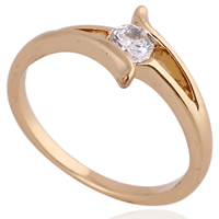 Gets® Finger Ring, Brass, 18K gold plated, with cubic zirconia, nickel, lead & cadmium free, 4mm, US Ring Size:7.5, Sold By PC
