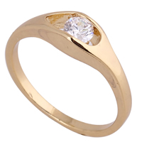 Bliver® Finger Ring, Messing, 18K forgyldt, med cubic zirconia, nikkel, bly & cadmium fri, 3.7mm, Størrelse:5, Solgt af PC