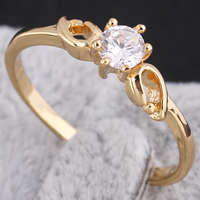 Gets® Finger Ring, Messing, 18 K vergoldet, mit kubischem Zirkonia, frei von Nickel, Blei & Kadmium, 5mm, Größe:6.5, verkauft von PC