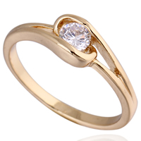 Gets® dedo anelar, cobre, banhado a ouro 18k, com zircônia cúbica, níquel, chumbo e cádmio livre, 4mm, tamanho:6.5, vendido por PC