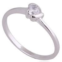 Gets® палец кольцо, Латунь, покрытый платиной, с кубическим цирконием, не содержит никель, свинец, 5mm, размер:5, продается PC