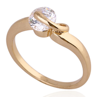 Gets® Finger Ring, Messing, 18 K vergoldet, mit kubischem Zirkonia, frei von Nickel, Blei & Kadmium, 7mm, Größe:6.5, verkauft von PC