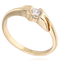 Gets® Finger Ring, Messing, 18 K vergoldet, mit kubischem Zirkonia, frei von Nickel, Blei & Kadmium, 4mm, Größe:9, verkauft von PC