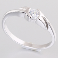 Gets® палец кольцо, Латунь, покрытый платиной, с кубическим цирконием, не содержит никель, свинец, 4mm, размер:5, продается PC