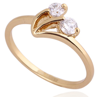 Gets® dedo anelar, cobre, banhado a ouro 18k, com zircônia cúbica, níquel, chumbo e cádmio livre, 8mm, tamanho:5, vendido por PC