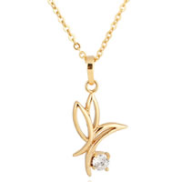 Gets® Jewelry Necklace Brass Butterfly 18K gold plated oval chain & with cubic zirconia nickel lead & cadmium free 27mm Sold Per Approx 18 Inch Strand