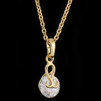 Gets® smykker halskæde, Messing, 18K forgyldt, oval kæde & med cubic zirconia, nikkel, bly & cadmium fri, 19mm, Solgt Per Ca. 18 inch Strand
