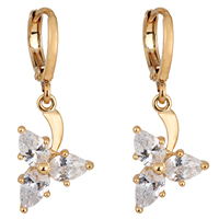 Gets® Jewelry Earring, Brass, 18K gold plated, with cubic zirconia, nickel, lead & cadmium free, 29x12mm, Sold By Pair