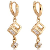 Gets® Jewelry Earring Brass 18K gold plated with cubic zirconia nickel lead & cadmium free Sold By Pair