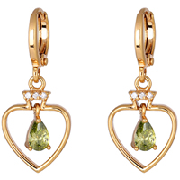 Gets® Jewelry Earring Brass Heart 18K gold plated with cubic zirconia nickel lead & cadmium free Sold By Pair