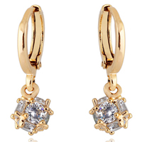 Gets® Jewelry Earring, Brass, 18K gold plated, with cubic zirconia, nickel, lead & cadmium free, 20x6mm, Sold By Pair