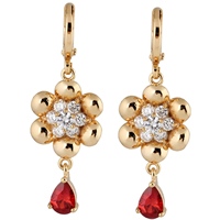 Gets® Jewelry Earring, Brass, 18K gold plated, with cubic zirconia, nickel, lead & cadmium free, 41x14mm, Sold By Pair
