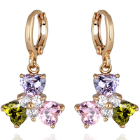 Gets® Jewelry Earring, Brass, 18K gold plated, with cubic zirconia, nickel, lead & cadmium free, 26x15mm, Sold By Pair