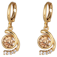 Gets® Jewelry Earring, Brass, 18K gold plated, with cubic zirconia, nickel, lead & cadmium free, 25x10mm, Sold By Pair