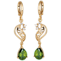 Gets® Jewelry Earring, Brass, 18K gold plated, with cubic zirconia, nickel, lead & cadmium free, 41x7mm, Sold By Pair