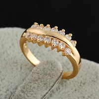 Gets® dedo anelar, cobre, banhado a ouro 18k, com zircônia cúbica, níquel, chumbo e cádmio livre, 7mm, tamanho:7, vendido por PC