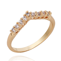 Gets® Finger Ring, Brass, 18K gold plated, with cubic zirconia, nickel, lead & cadmium free, 16mm, US Ring Size:8, Sold By PC
